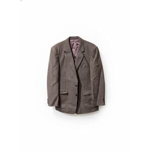 Vintage Joe Namath Sport Coat 44R Brown Tweed Wool Blazer Signature Collection